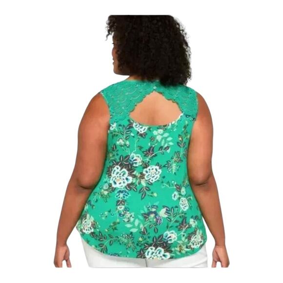 Daniel Rainn NWT Woman’s Fantine Green Floral Floral V Neck Crochet Lace Size 1X - Picture 14 of 14